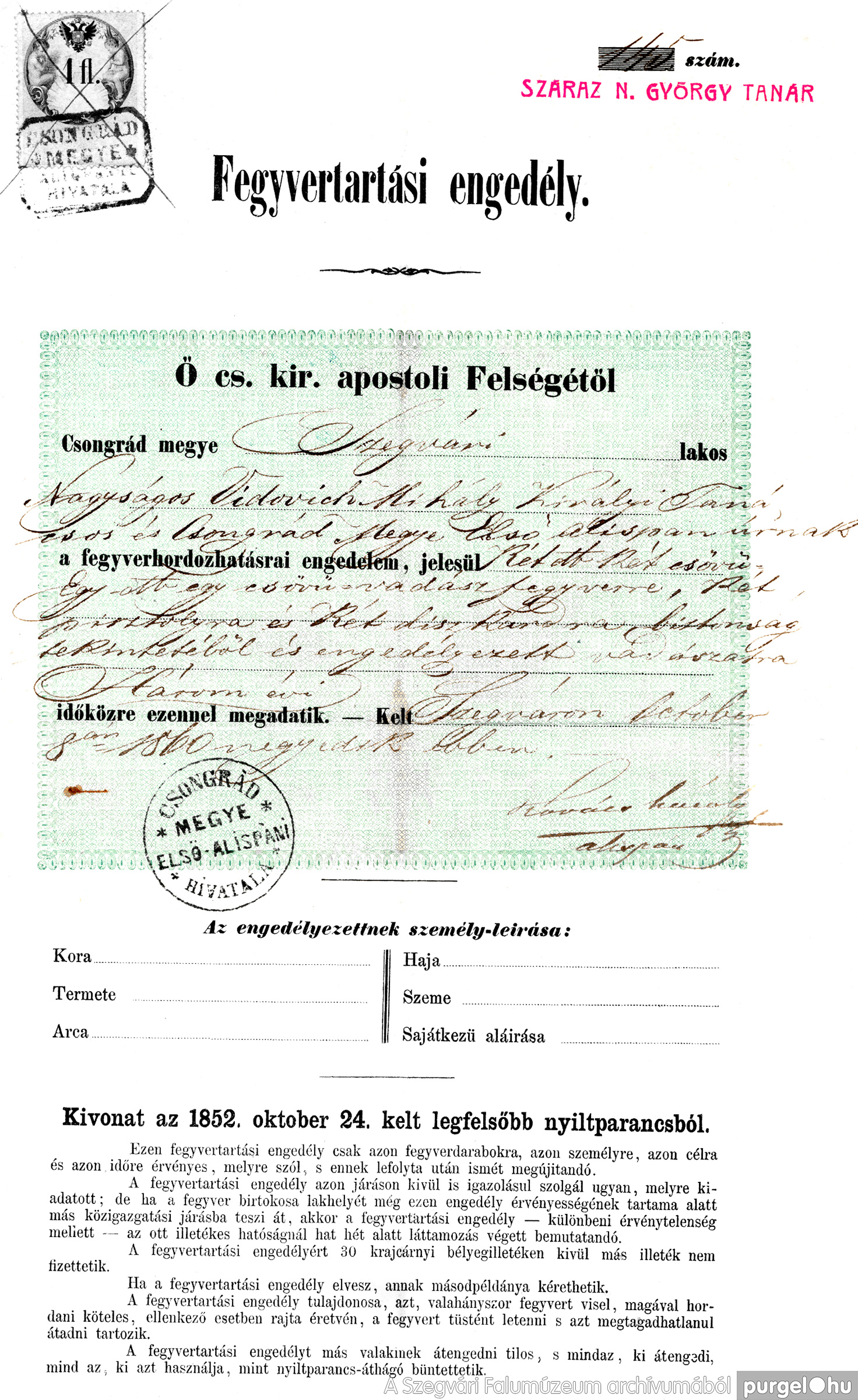 014 Dokumentumok - A SZEGVÁRI FALUMÚZEUM archívumából